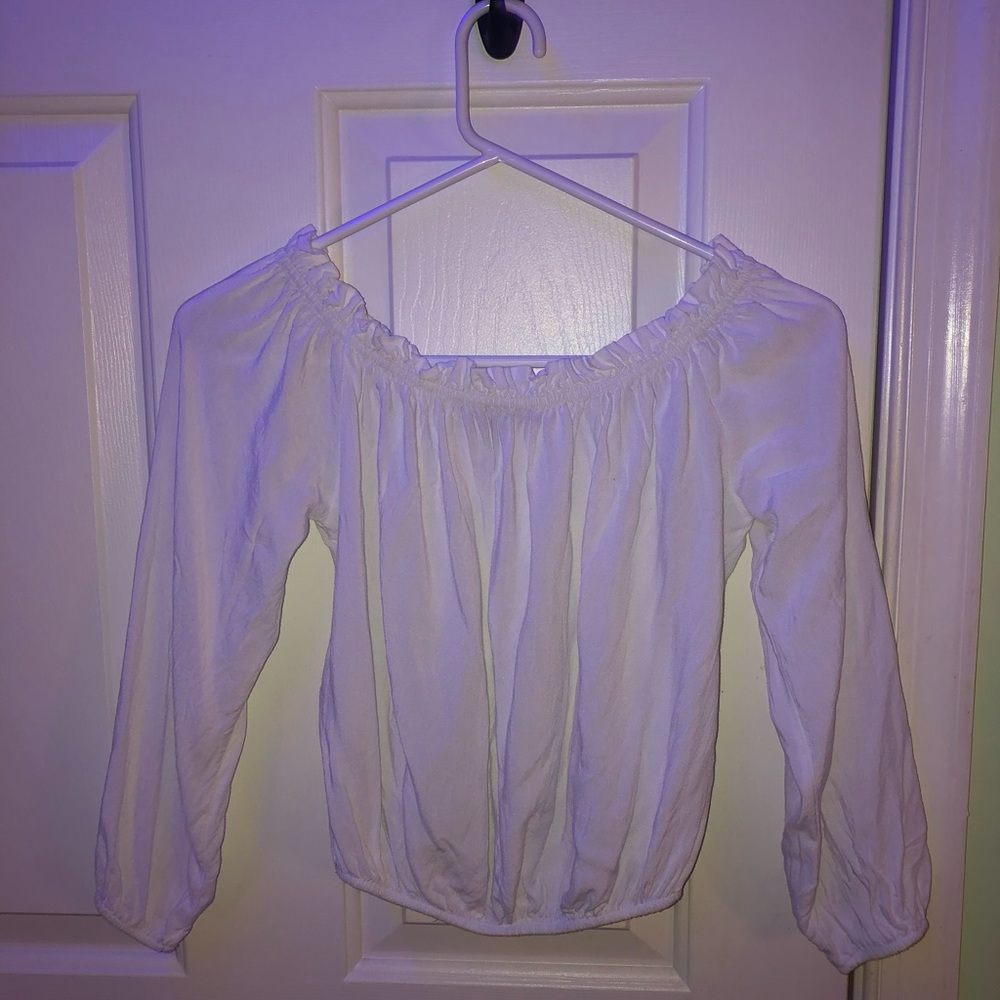 brandy melville pacsun white peasant top